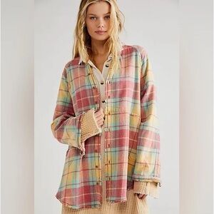 Free People Summer Daydream Plaid Button down